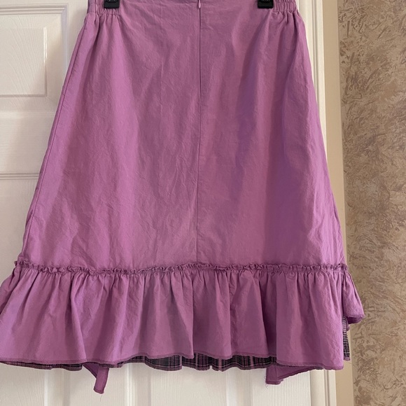 Lilac cotton skirt with ruffle ham, size M - Picture 8 of 8